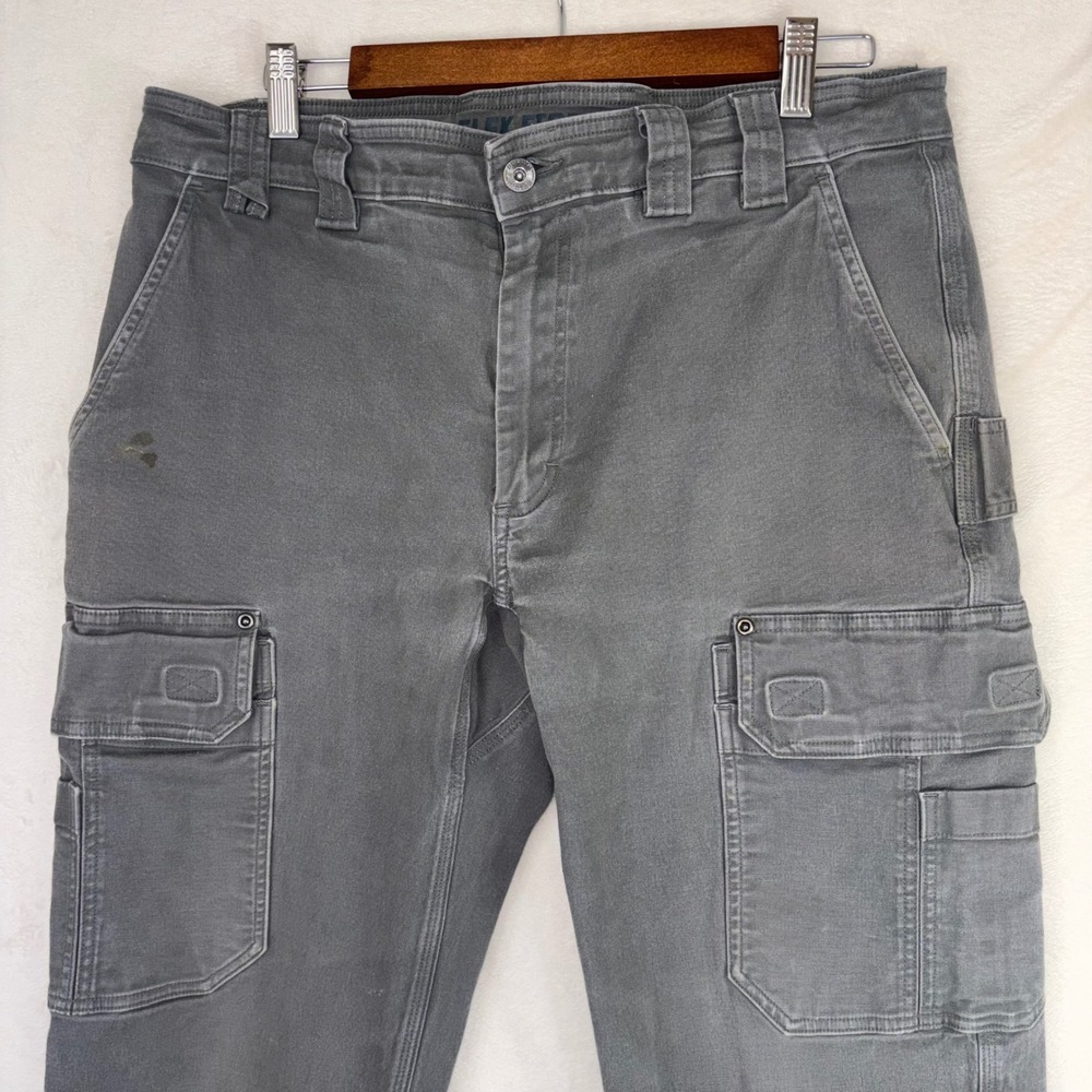 DULUTH TRADING CO Flex Fire Hose Pants Mens Cargo Work Pants Grey Utility 36X32 - Picture 8 of 16